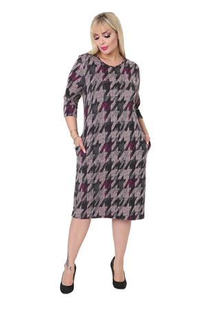 Jakarlı Cepli Kışlık Büyük Beden Elbise 27B-2292