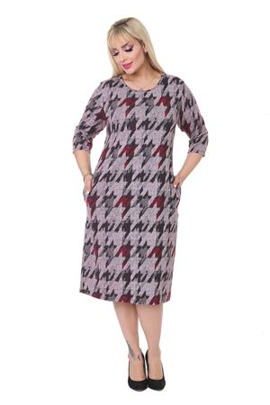 Jakarlı Cepli Kışlık Büyük Beden Elbise 8F-2293