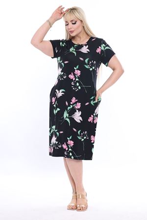 Yazlık Cepli Büyük Beden Elbise 1B-2306