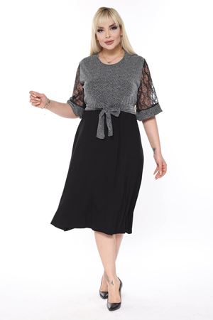 Işıltılı Büyük Beden Abiye Elbise 18D-2320