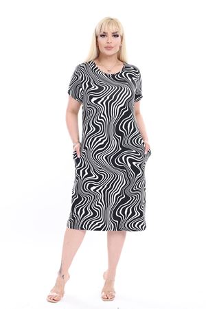 Yazlık Cepli Büyük Beden Elbise 34E-2367