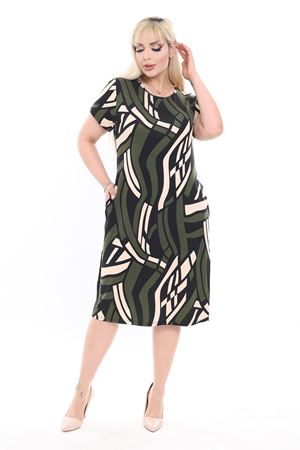 Yazlık Cepli Büyük Beden Elbise 21A-2380