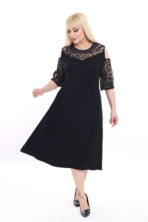 Büyük Beden Rahat Abiye Elbise 17D-2381