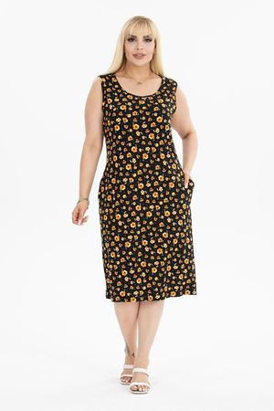 Yazlık Kolsuz Cepli Büyük Beden Elbise 22C-2390