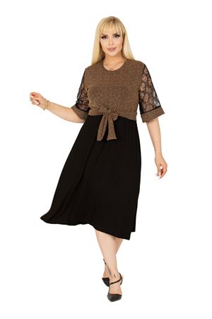 Işıltılı Büyük Beden Abiye Elbise 15E-2392