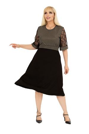 Işıltılı Büyük Beden Abiye Elbise 33E-2393