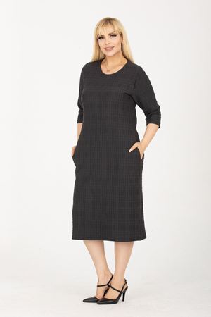 Jakarlı Cepli Kışlık Büyük Beden Elbise 31Y-2418