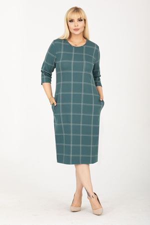 Jakarlı Cepli Kışlık Büyük Beden Elbise 38D-2424