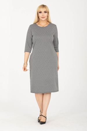 Jakarlı Cepli Kışlık Büyük Beden Elbise 8C-2432