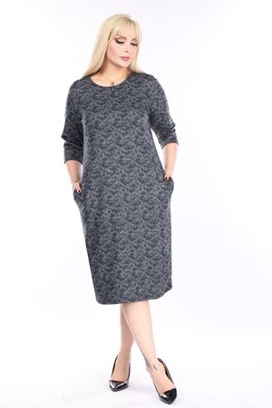 Çift Cepli Kışlık Büyük Beden Elbise 13C-2485