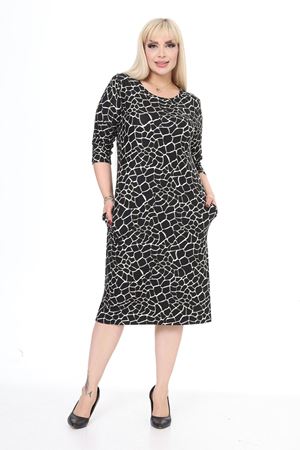 Çift Cepli Kışlık Büyük Beden Elbise 7E-2497