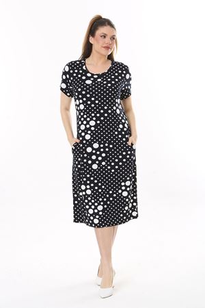 Yazlık Cepli Büyük Beden Elbise 8C-2508