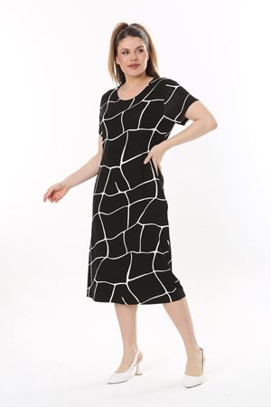 Yazlık Cepli Büyük Beden Elbise 36E-2514