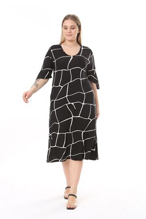 Yazlık Büyük Beden Salaş Elbise 11D-2519