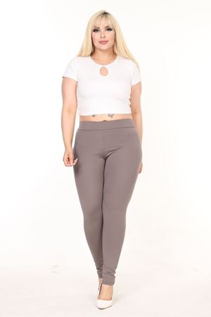 Esnek Büyük Beden Esnek Şardonlu Tayt 27A-2585