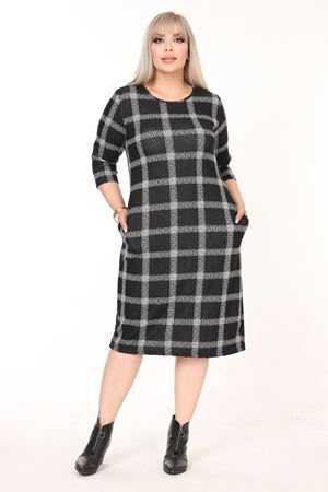 Çift Cepli Kışlık Büyük Beden Elbise 18B-2591