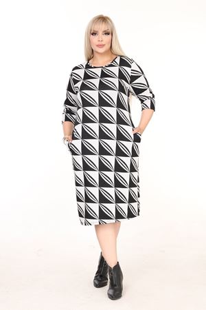 Çift Cepli Kışlık Büyük Beden Elbise 22B-2597