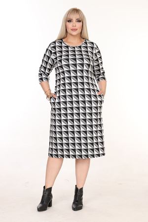 Çift Cepli Kışlık Büyük Beden Elbise 29A-2599