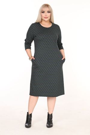 Çift Cepli Kışlık Büyük Beden Elbise 1E-2600