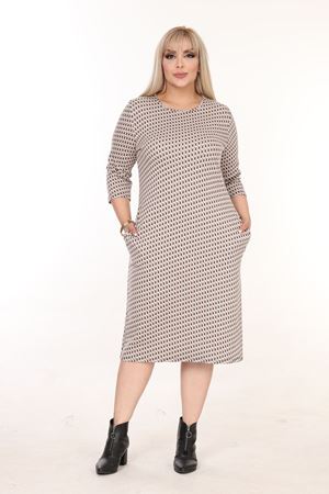 Çift Cepli Kışlık Büyük Beden Elbise 1E-2601