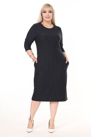 Çift Cepli Kışlık Büyük Beden Elbise 41E-2605