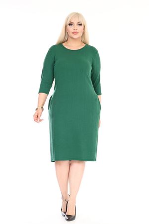 Çift Cepli Kışlık Büyük Beden Esnek Yeşil Elbise 12C-2607