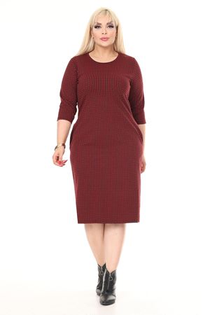 Çift Cepli Kışlık Büyük Beden Esnek Desenli Elbise 21B-2611