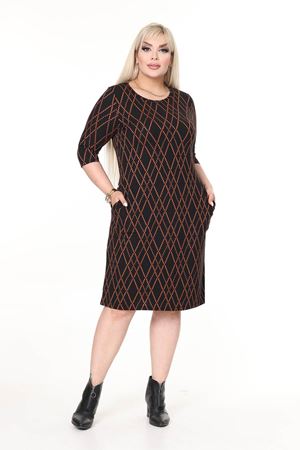 Çift Cepli Kışlık Büyük Beden Esnek Elbise 9F-2619