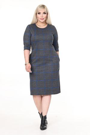 Çift Cepli Kışlık Büyük Beden Esnek Elbise 32D-2620