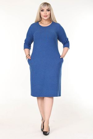 Çift Cepli Kışlık Büyük Beden Esnek Elbise 1D-2629