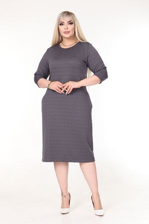 Çift Cepli Kışlık Büyük Beden Esnek Elbise 21D-2630