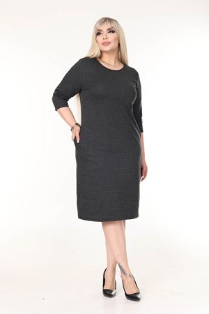 Çift Cepli Kışlık Büyük Beden Esnek Elbise 9D-2631