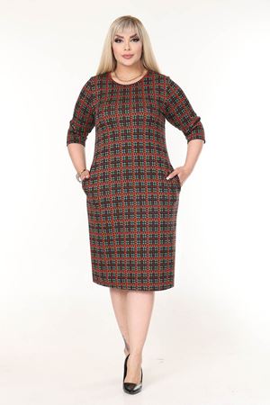 Çift Cepli Kışlık Büyük Beden Esnek Elbise 17C-2635