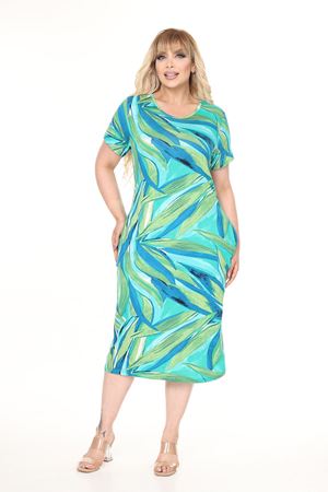 Yazlık Çift Cepli Kısa Kol Esnek Büyük Beden Elbise 29A-2675