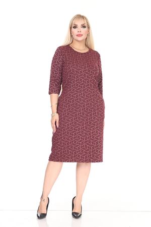 Çift Cepli Desenli Esnek Kışlık Büyük Beden Midi Elbise 45C-2713