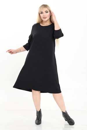 Kışlık Büyük Beden A Line Esnek Elbise 44C-2730