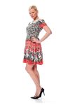 Bebe Yaka Çiçek Desenli Kadın Elbise G5-113181