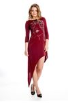 Bordo Taş İşlemeli Kadın Elbise J3-126430