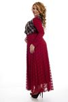 Bordo Dantelli Kadın Uzun Elbise H1-124753