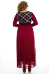Bordo Dantelli Kadın Uzun Elbise H1-124753