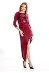 Bordo Taş İşlemeli Kadın Elbise J3-126430