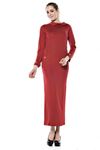 Bordo Uzun Elbise  F1-64925