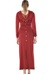 Bordo Uzun Elbise  F1-64925
