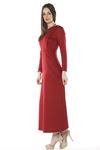 Bordo Uzun Elbise H8-67926