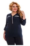 Büyük Beden Lacivert Kadın Tunik G6-130938