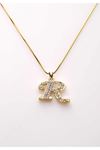Gold Taşlı S Harf Kolye 11Ç-107854
