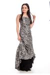Gri Desenli Siyah Abiye G9-44352