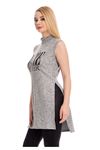 Gri Melanj Boğazlı Tunik H10-127767