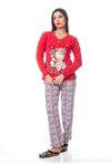 Kırmzı Kadın Pijama Takımı 14D-118768
