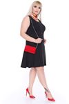 Kolsuz Siyah Esnek Elbise 20L-0449